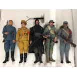 FIVE UNBOXED ARTICULATED MILITARY FIGURES - BELIEVED DRAGON MODELS