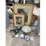 VARIOUS CERAMICS AND FRAMED PRINTS