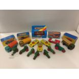 FIVE BOXED AND TEN UNBOXED MATCHBOX VEHICLES - ALL MODEL NUMBER 1 OF VARIOUS ERAS AND COLOURS -