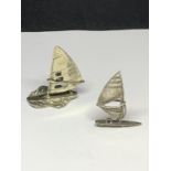 TWO SILVER WIND SURFER MODELS MARKED 800