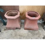 A PAIR OF CHIMNEY POT TOPS