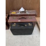 THREE VINTAGE TRAVEL CASES TO INCLUDE ONE BEARING THE LABEL REVELATION