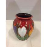 AN ANITA HARRIS HAND PAINTED AND SIGNED CROCUS VASE