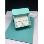 A PAIR OF MARKED 925 FASHION HOOP EARRINGS GROSS WEIGHT 6.83 GRAMS WITH GIFT BOX AND BAG