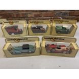 FIVE BOXED MATCHBOX MODELS OF YESTERYEAR VEHICLES