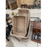 THREE GRADUATED WICKER DISPLAY BASKETS