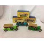 THREE BOXED VINTAGE MATCHBOX MODELS OF VINTAGE CARS - Y9, Y9 AND Y12