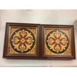 TWO PUGIN STYLE FRAMED TILES