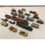 VARIOUS HORNBY OO GAUGE RAILWAY WAGONS AND A LOCOMOTIVE