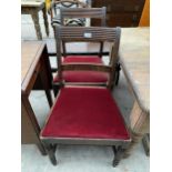 A PAIR OF 19TH CENTURY MAHOGANY DINING CHAIRS