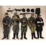 FIVE UNBOXED ARTICULATED MILITARY FIGURES - BELIEVED DRAGON MODELS - GERMAN