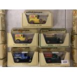 FIVE BOXED MATCHBOX MODELS OF YESTERYEAR VEHICLES