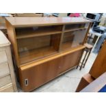 TWO RETRO TEAK 'PROJECT' OFFICE CABINETS, 59" WIDE