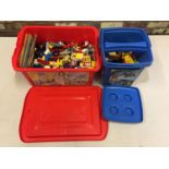 A LARGE QUANTITY OF GENUINE LEGO IN TWO LEGO TUBS