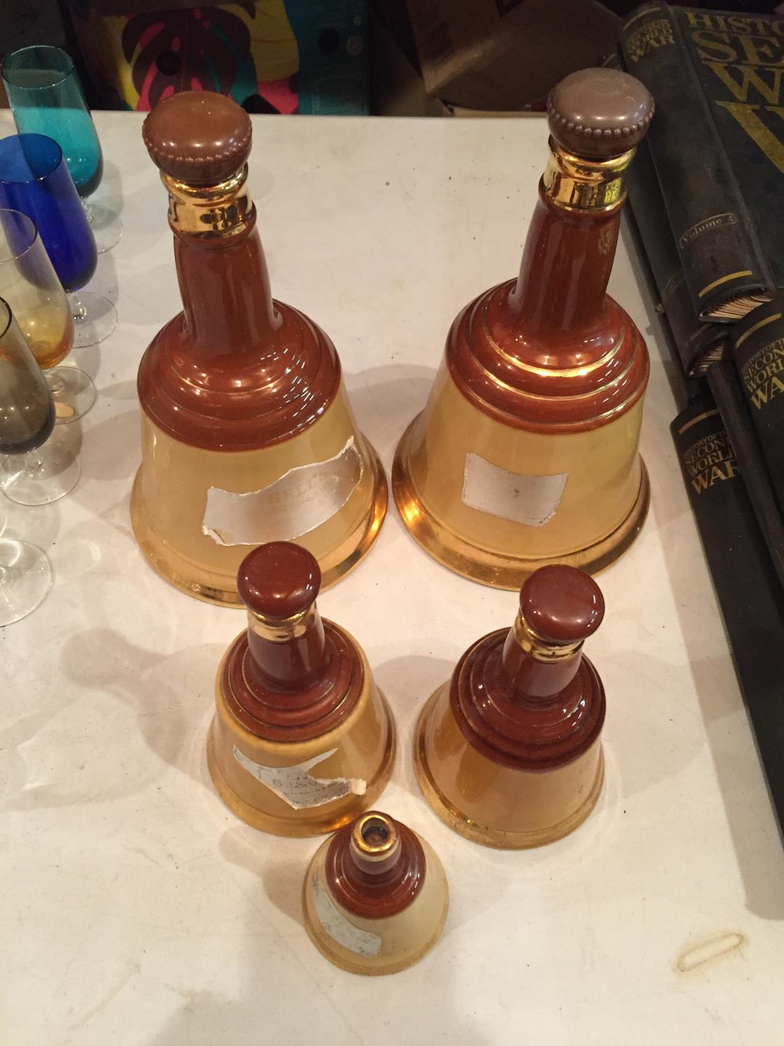 TWO LARGE, TWO MEDIUM AND ONE SMALL WADES WHISKY BELLS - Image 2 of 3