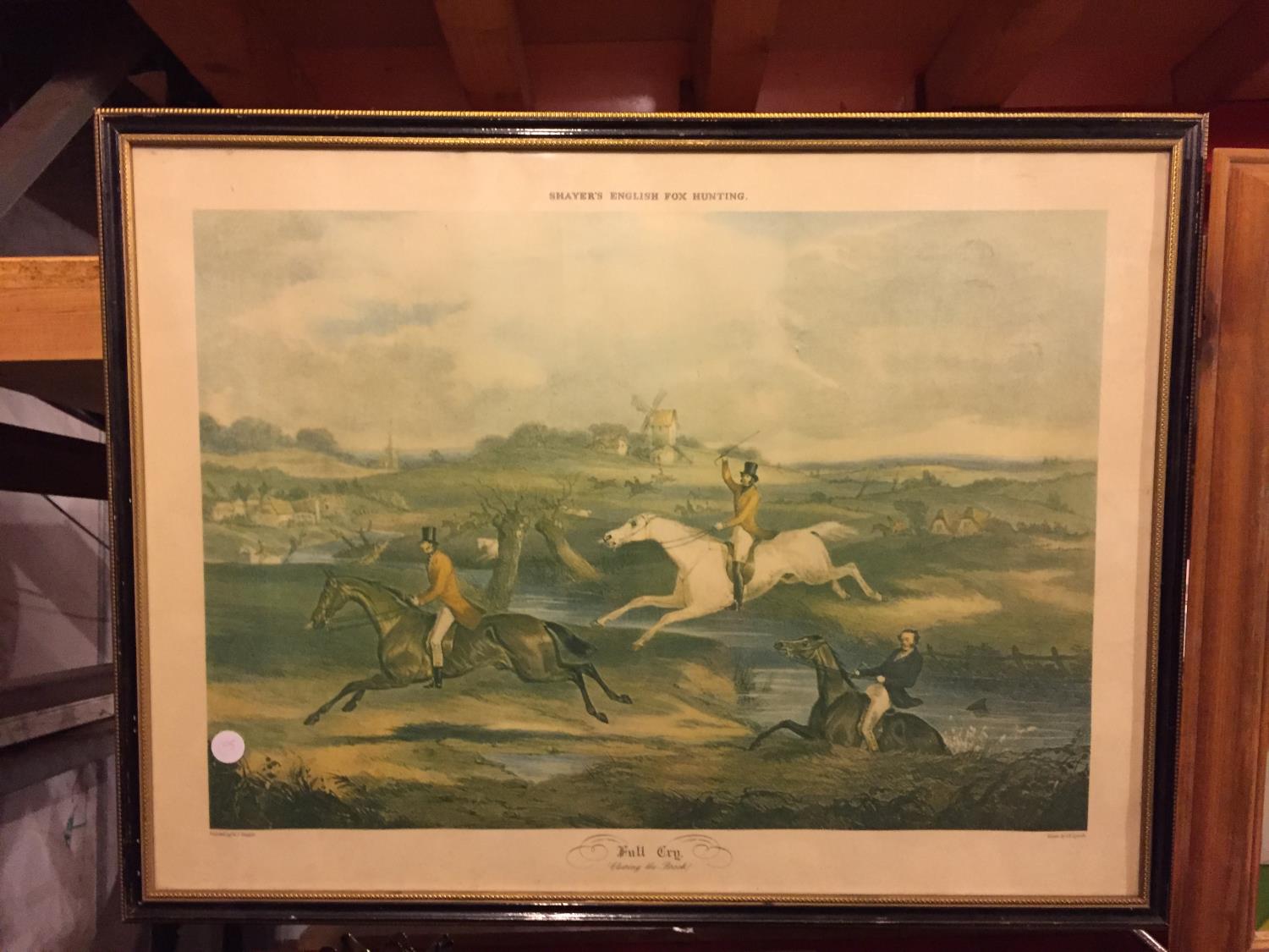 A FRAMED HUNTING PRINT ENTITLED 'FULL CRY' - Image 2 of 2