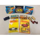 SEVEN BOXED AND THREE UNBOXED MATCHBOX VEHICLES - ALL MODEL NUMBER 10 OF VARIOUS ERAS AND