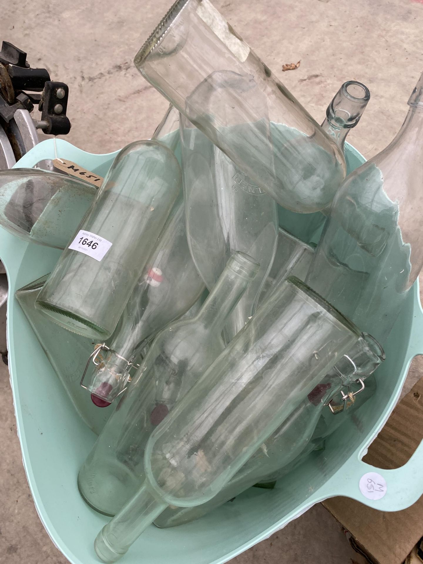 AN ASSORTMENT OF CLEAR GLASS WINE BOTTLES - Image 2 of 2