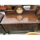 AN EARLY 20TH CENTURY OAK MIRROR BACK SIDEBOARD, 48" WIDE