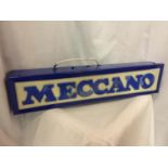 AN ILLUMINATED MECCANO SIGN