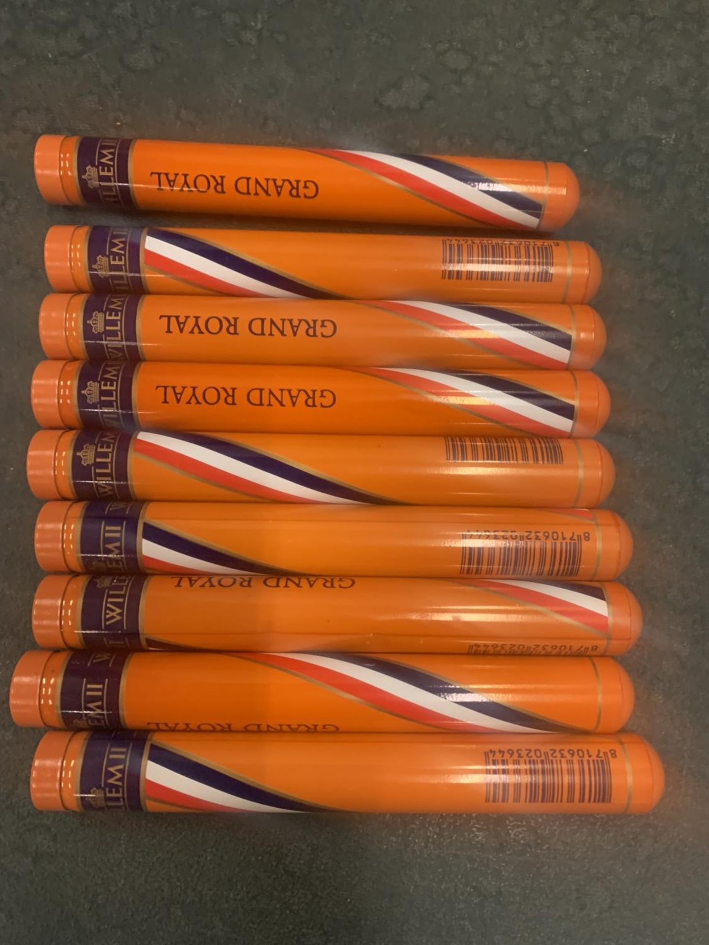 NINE WILLEM II GRAND ROYAL CIGARS EACH IN AN INDIVIDUAL TUBE