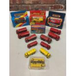 FOUR BOXED AND TWELVE UNBOXED MATCHBOX VEHICLES - ALL MODEL NUMBER 11 OF VARIOUS ERAS AND