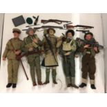 FIVE UNBOXED ARTICULATED MILITARY FIGURES - BELIEVED DRAGON MODELS