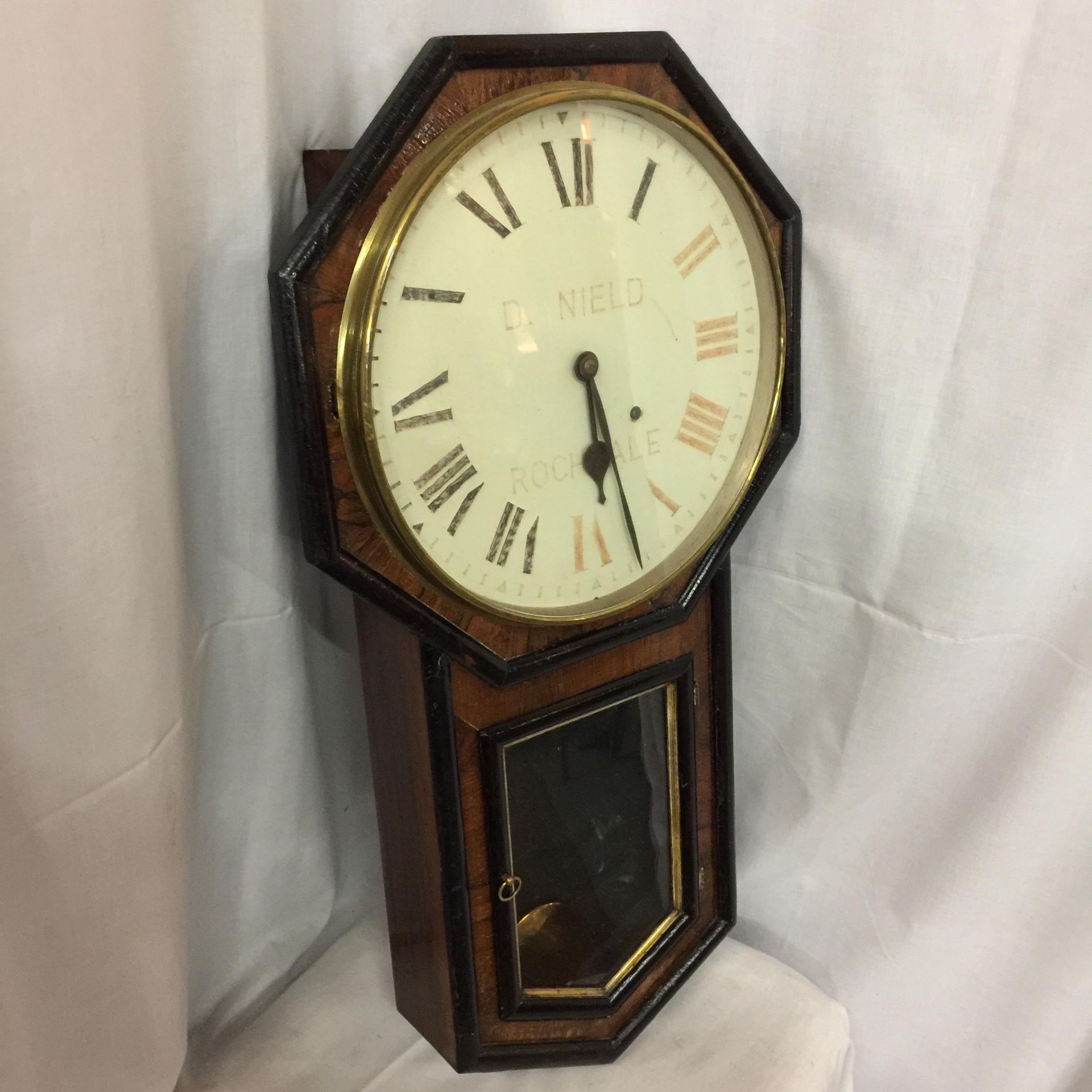 A VINTAGE WALL CLOCK D. NEILD ROCHDALE - Image 2 of 4