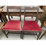 A PAIR OF 19TH CENTURY MAHOGANY DINING CHAIRS