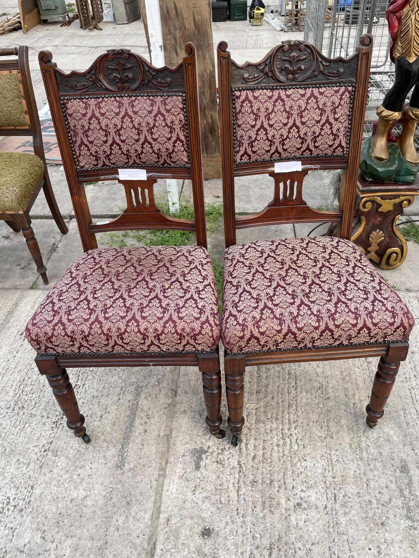 TWO EDWARDIAN DINING CHAIRS