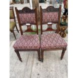 TWO EDWARDIAN DINING CHAIRS