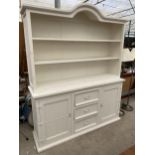 A MODERN PAINTED PINE KITCHEN DRESSER 66" WIDE