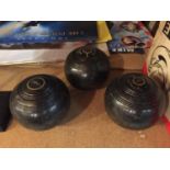 THREE BOWLING BOWLS