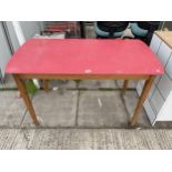 A 1950'S KITCHEN TABLE 48 X 24" WITH FORMICA TOP