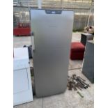 A SILVER HOTPOINT UPRIGHT FRIDGE