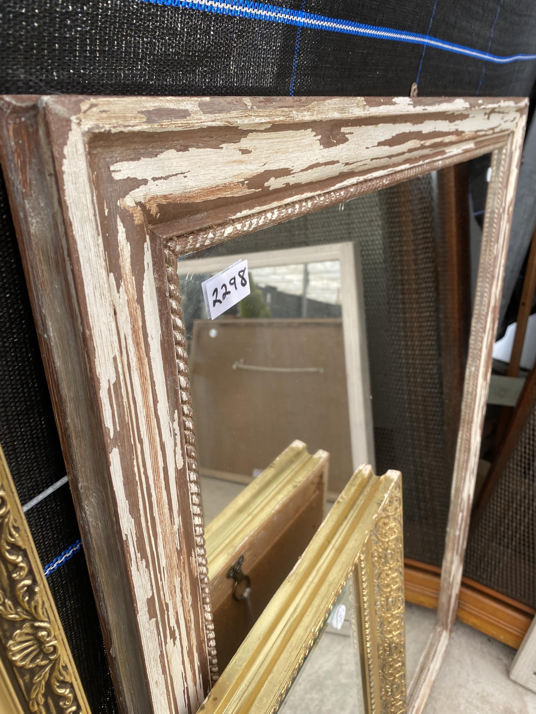 TWO GILT FRAMED WALL MIRRORS AND ONE OTHER - Image 4 of 5