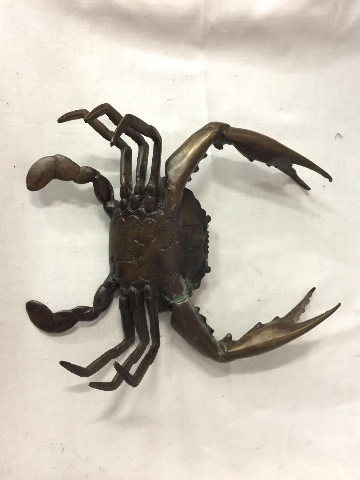 A POSSIBLY BRONZE RAISED CRAB ORNAMENT, ARM A/F - Image 3 of 4