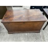 A 19TH CENTURY ELM BLANKET CHEST, 35 X 19"