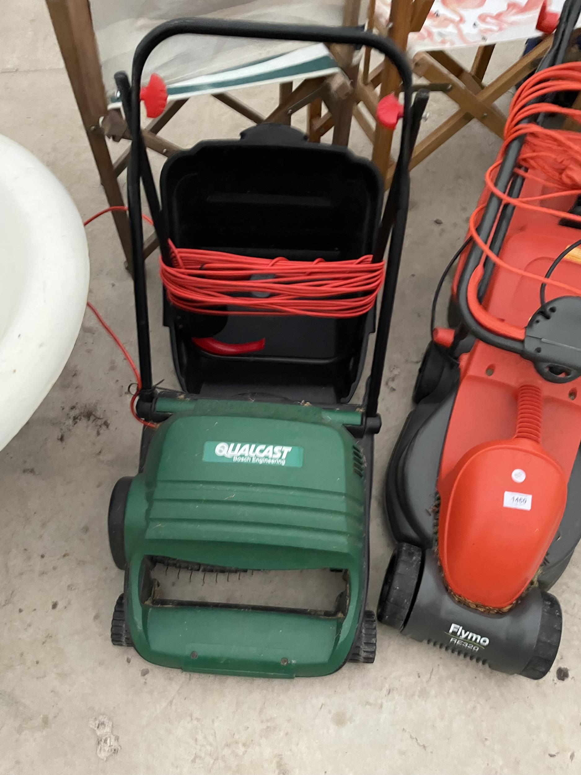 AN ELECTRIC FLYMO LAWNMOWER AND A QUALCAST LAWN RAKE - Image 5 of 5