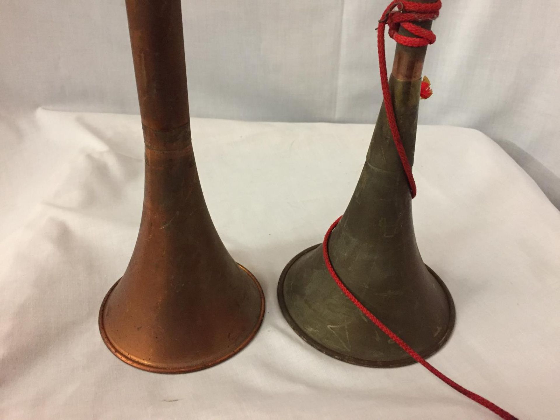 TWO COPPER COACH HORNS - Image 3 of 5