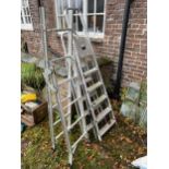 THREE ALUMINIUM STEP LADDERS