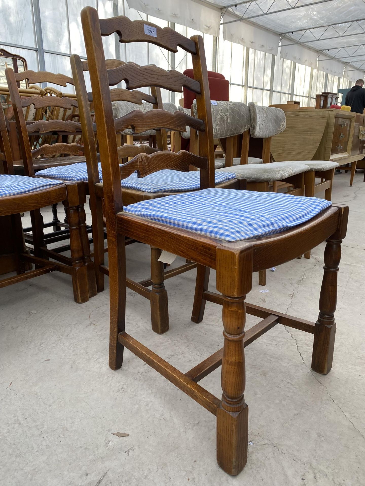 A SET OF FOUR MODERN LADDERBACK DINING CHAIRS - Image 2 of 2