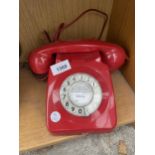 A RETRO RED DIAL TELEPHONE