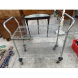 A METAL TWO TIER TROLLEY