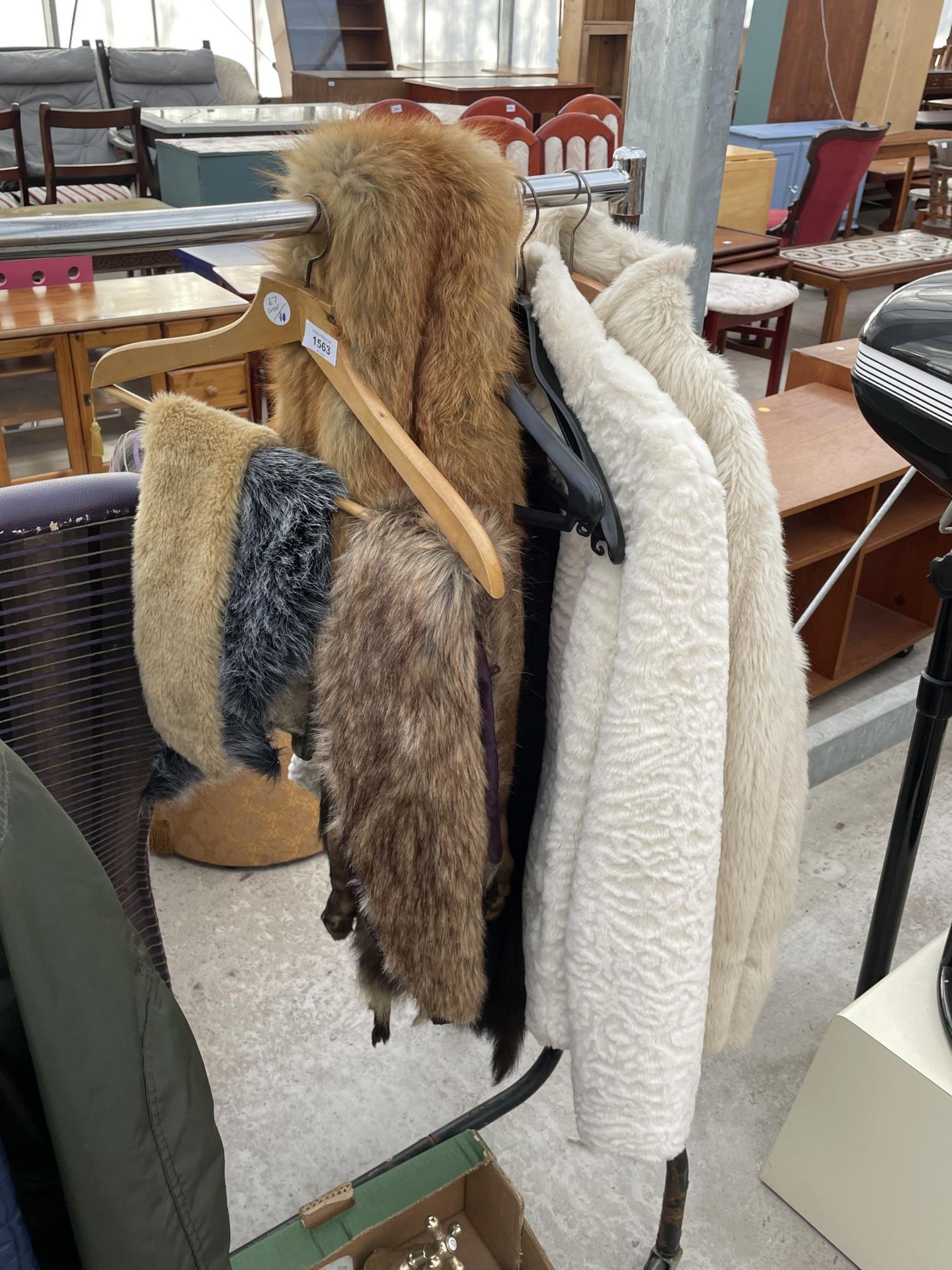 TWO FAUX FUR LADIES JACKETS AND A NUMBER OF FUR STOLES