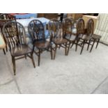 SIX WHEELBACK DINING CHAIRS