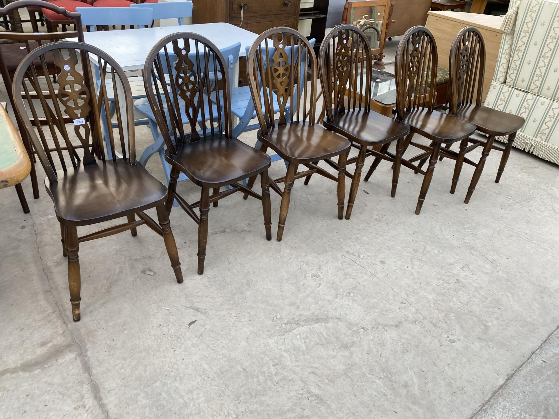 SIX WHEELBACK DINING CHAIRS