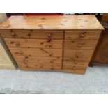 A PINE CHEST OF FIVE SHORT AND FIVE LONG DRAWERS, 48" WIDE