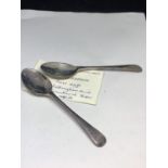 TWO ENGRAVED TEASPOONS NCS 1995 AND 1996 WON BY MR JOHNSON TELFORD FOR BEST EGGS
