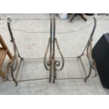 A PAIR OF METAL GARDEN CHAIR FRAMES